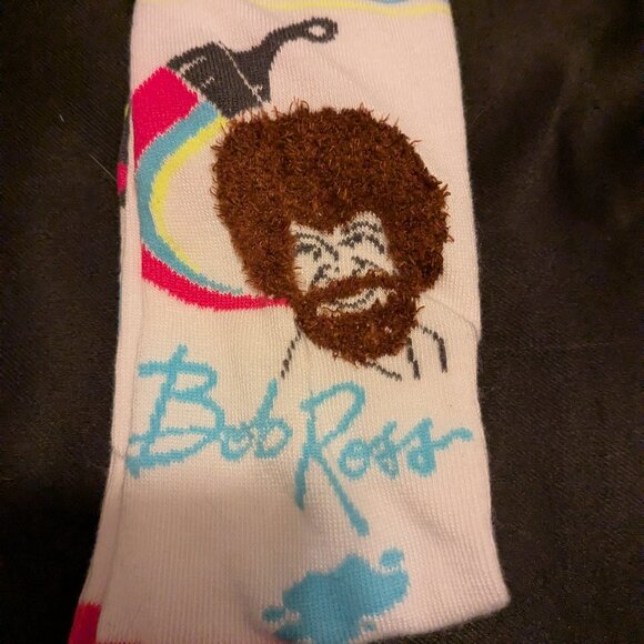 2 pair NWT Bob Ross socks sizes men 8-12 and women 9-14 - Picture 2 of 5